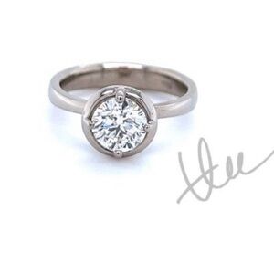 Elegant Custom Palladium + Diamond Ring